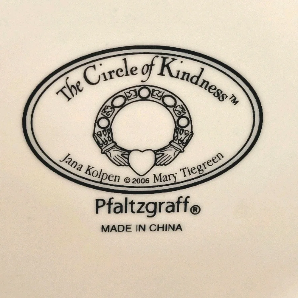 Pfaltzgraff Cottage Circle of Kindness Purple Tulip Sugar and Creamer Set
